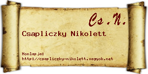 Csapliczky Nikolett névjegykártya